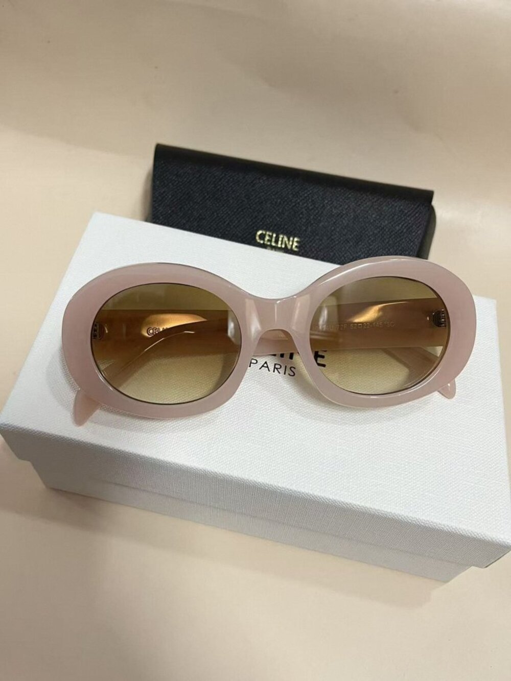 Celine Oval Pink Sunglasses - Smoky Brown Lenses - Brand New